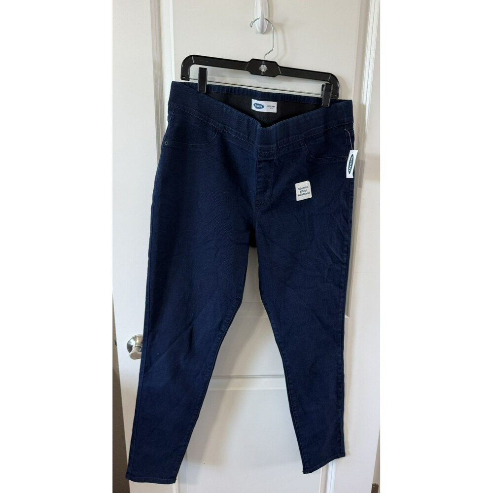 NWT Old Navy Rockstar high rise super skinny pull on jeans womens PLUS 16 Blue - Picture 1 of 4